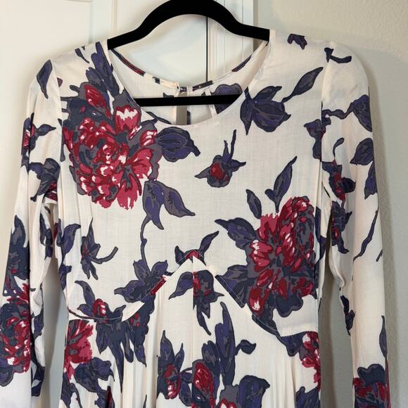 Free People First Kiss Maxi Dress Blue Red White Boho Size XS - Picture 5 of 10